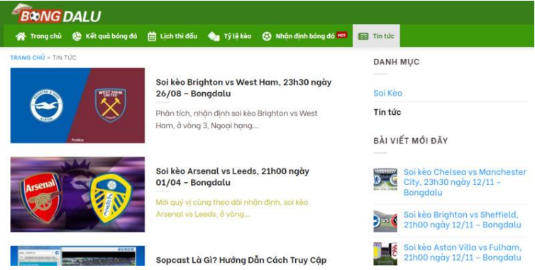 Người dùng theo dõi những thông tin nóng hổi về thể thao ngay trên Bongdalu