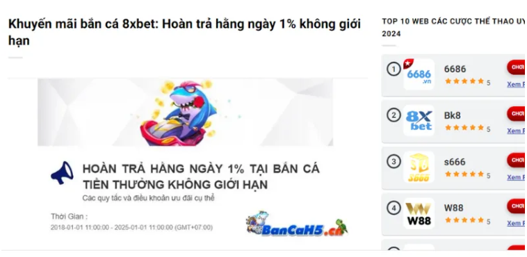Siêu ưu đãi cho các thành viên của 8xbet