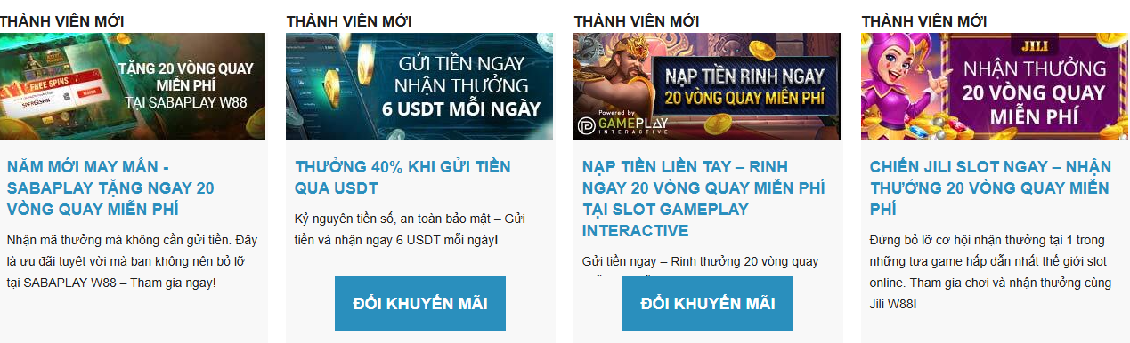 Tận dụng khuyến mãi khi nạp tiền W88